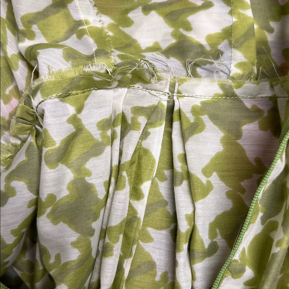 Light Green Vintage Homemade Houndstooth Fit-and-Flare Dress - Picture 7 of 8